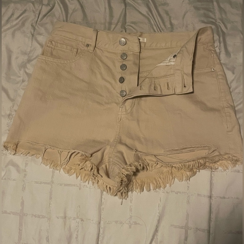 Pacsun Brand New High Waisted Jean Shorts (khaki)